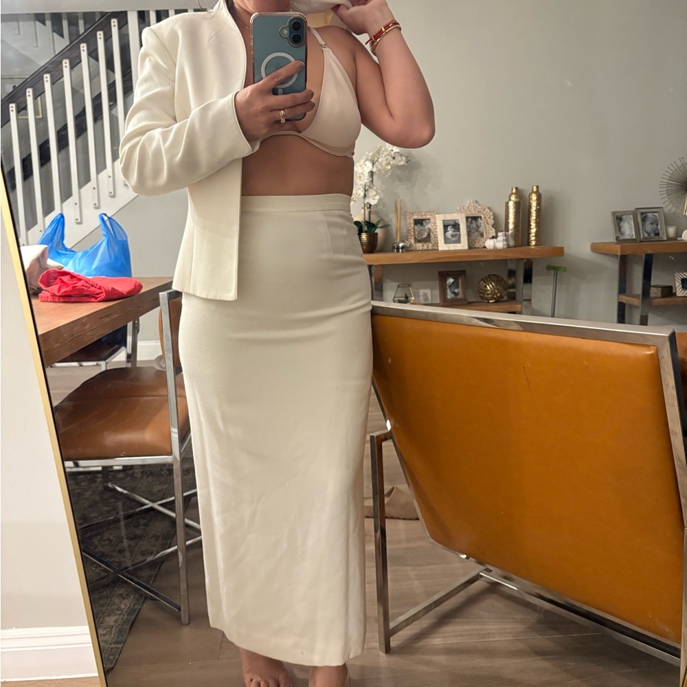 Kasper Cream Pencil Skirt